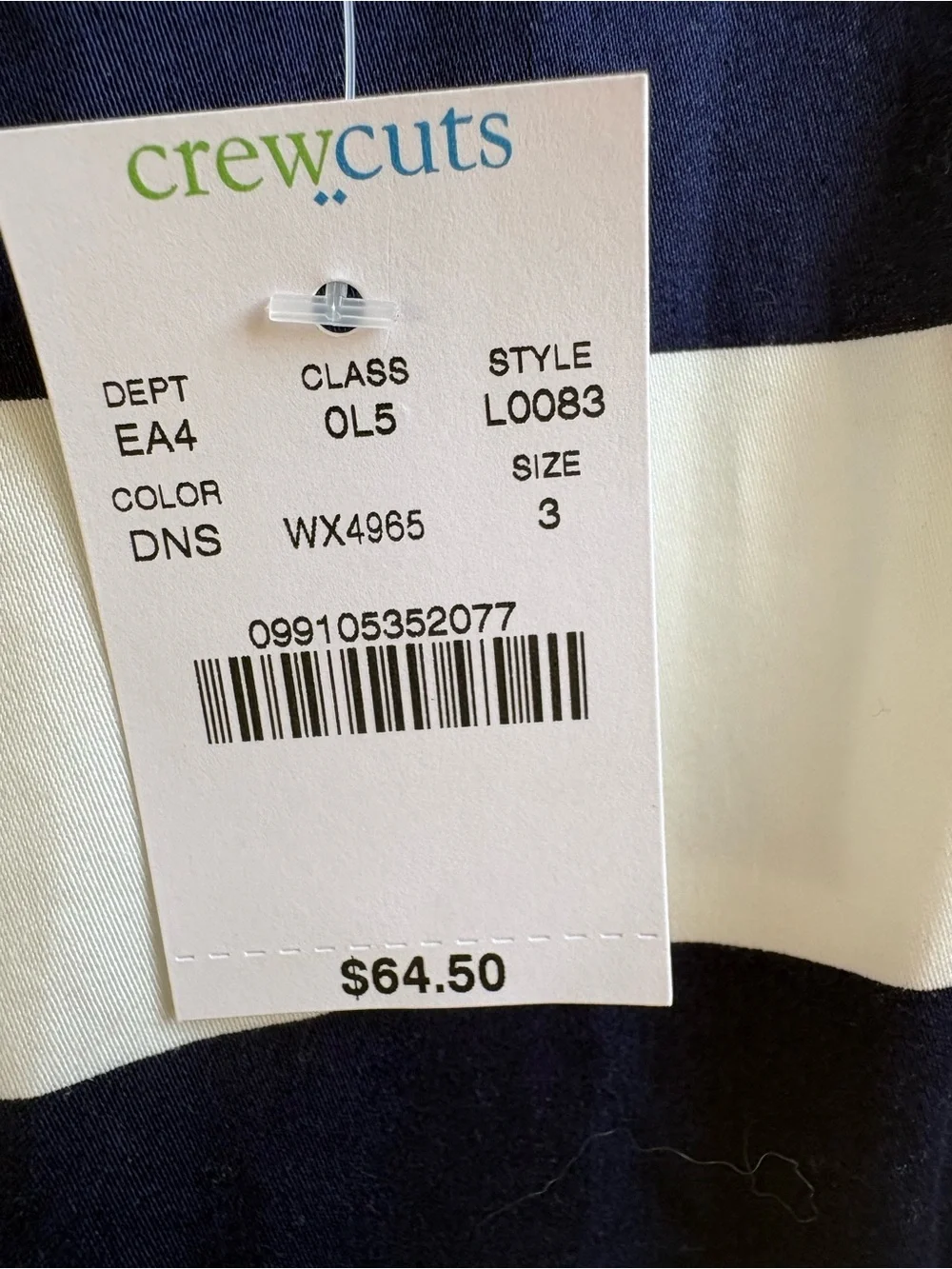 J crew Navy and White Striped Sleeveless Girls' Dress